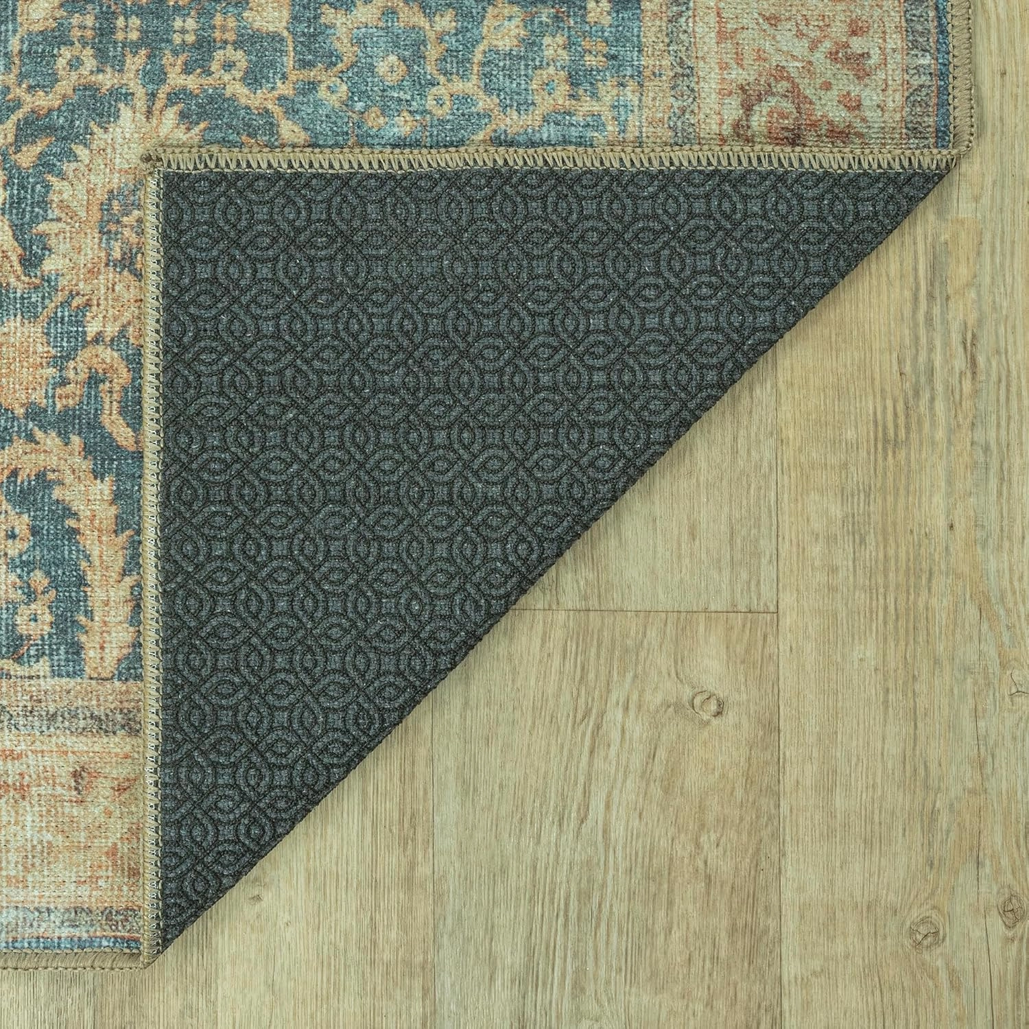Adiva Rugs 3x5 Machine Washable Area Rug with Non Slip Backing for Living Room Bedroom Bathroom Kitchen Mats for Floor Decor Anti Fatigue Non Skid Door Carpet (Multi, 3' x 5')