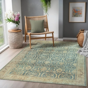 Adiva Rugs 3x5 Machine Washable Area Rug with Non Slip Backing for Living Room Bedroom Bathroom Kitchen Mats for Floor Decor Anti Fatigue Non Skid Door Carpet (Multi, 3' x 5')