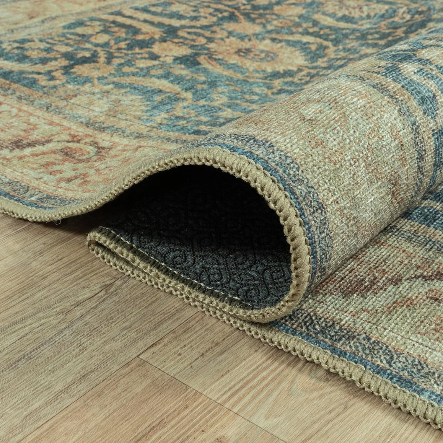 Adiva Rugs 3x5 Machine Washable Area Rug with Non Slip Backing for Living Room Bedroom Bathroom Kitchen Mats for Floor Decor Anti Fatigue Non Skid Door Carpet (Multi, 3' x 5')