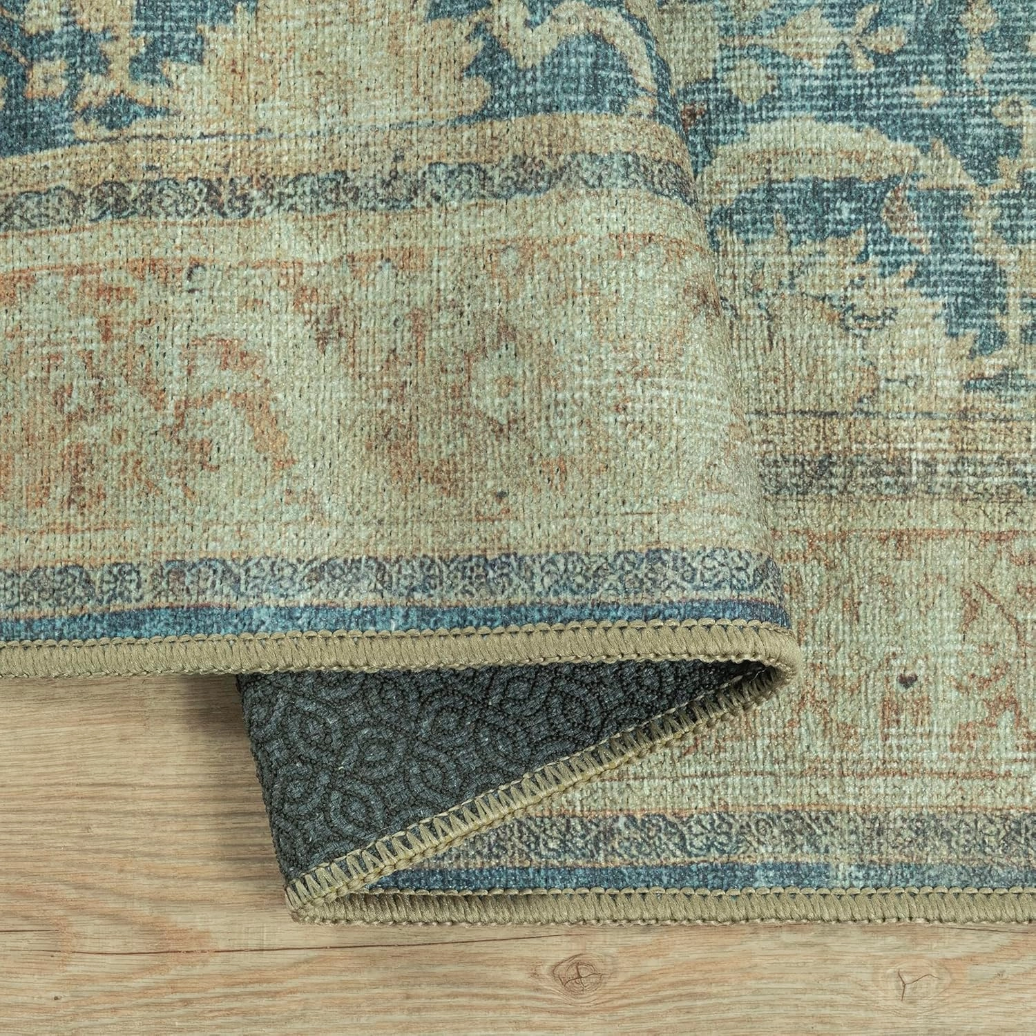Adiva Rugs 3x5 Machine Washable Area Rug with Non Slip Backing for Living Room Bedroom Bathroom Kitchen Mats for Floor Decor Anti Fatigue Non Skid Door Carpet (Multi, 3' x 5')