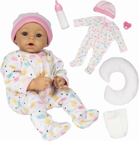 ADORA Sunshine, 14” Realistic Doll with Feeding Pillow Set with Accessories Including Sun-Printed Onesie, Beanie, Pacifier, Feeding Pillow, Diapers and Milk Bottle Birthday Gift for Ages 3 