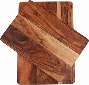 Affinity Decor Cutting Board Series, Acacia Wood Cutting Boards for Kitchen, Solid Wooden Serving Charcuterie Board, Set of 2 Wood Board, Ideal for Chopping Meat, Cheese 15"x10", 13"x9"