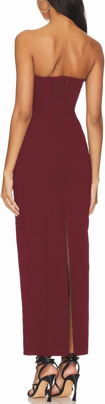 Aigeman Women's Strapless Tube Maxi Dress with Back Slit Elegant Formal Dress Off Shoulder Backless Cocktail Dress 328