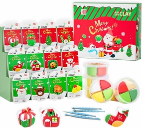 Air Dry Clay Kit for Kids, Creative Molding Clay Gift Kits with Tools, Super Light DIY Soft Clay Toys Gift Box Set, Birthday Toys Gifts for Age 5 6 7 8  Years Old Girls Boys (Merry Christmas)