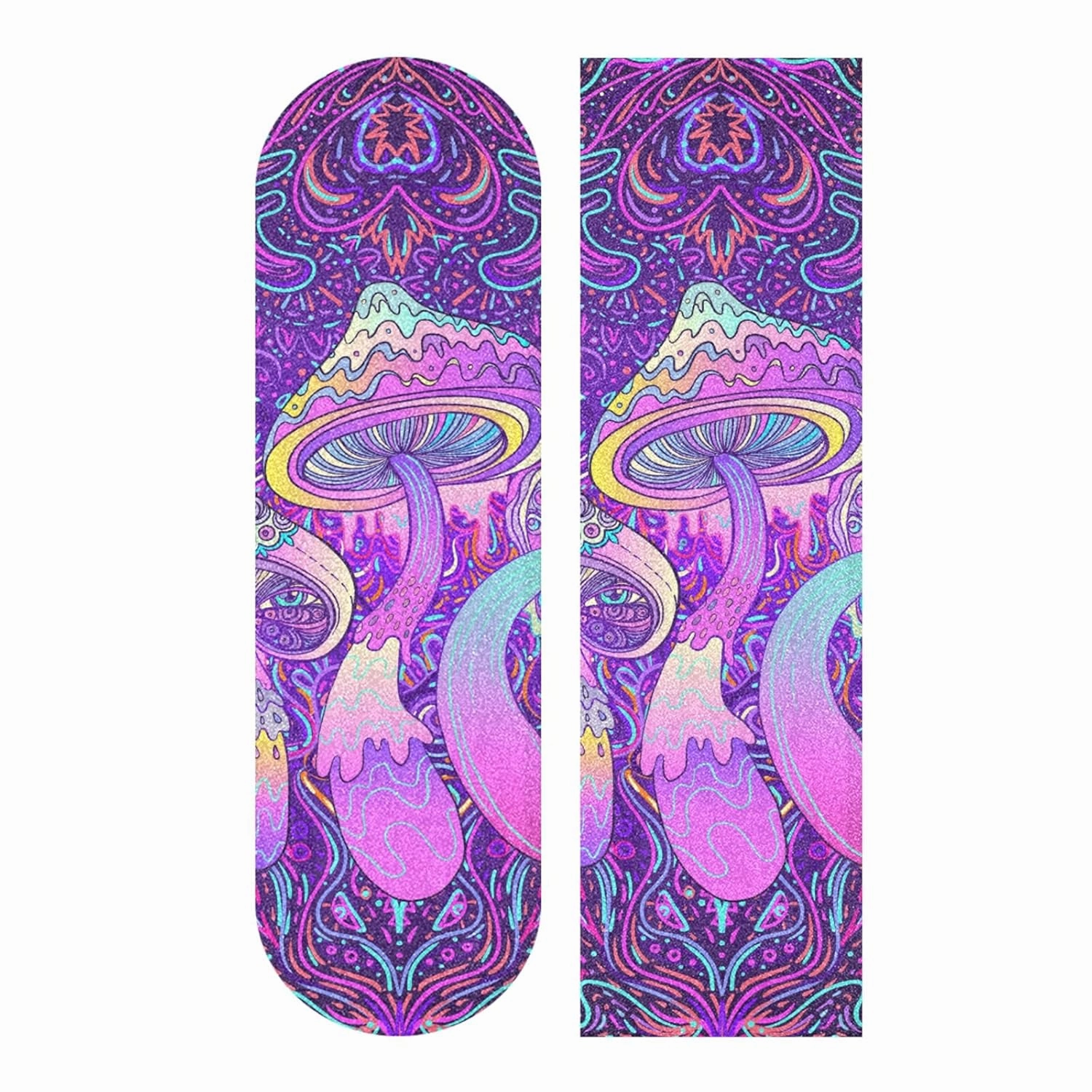 ALAZA Mushroom Skateboard Grip Tape Sheets 44"X 10" Graphic Longboard Griptape Bubble Free Anti-Slip Scooter Deck Sand Paper for Rollerboard