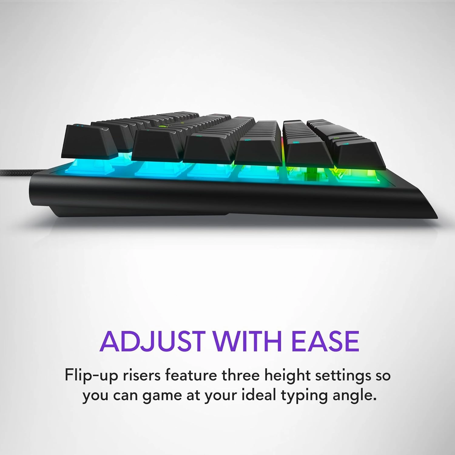 Alienware Low-Profile RGB Gaming Keyboard AW510K, AlienFx Per Key RGB LED Color Backlighting, Media CONTROLS & USB Passthrough, Cherry MX Low Profile Red Switches