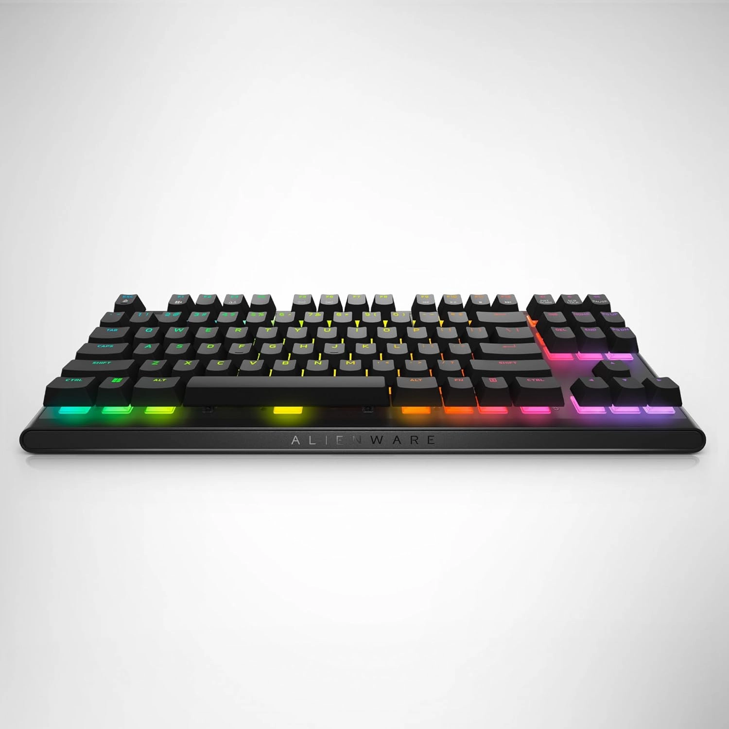 Alienware Low-Profile RGB Gaming Keyboard AW510K, AlienFx Per Key RGB LED Color Backlighting, Media CONTROLS & USB Passthrough, Cherry MX Low Profile Red Switches