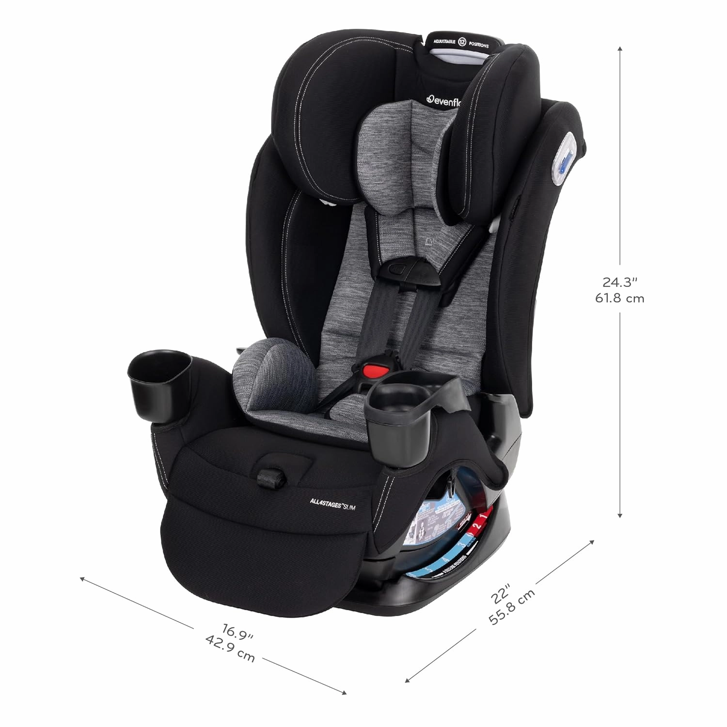 All4Stages Slim  4-in-1 Convertible Car Seat (Howell Black)