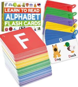 Alphabet Flash Cards - ABC Jumbo Flash Cards for Kids Ages 3-6 - Lowercase & Uppercase Letter Recognition Learning Game - Teacher Designed for Classroom, Preschool, Kindergarten