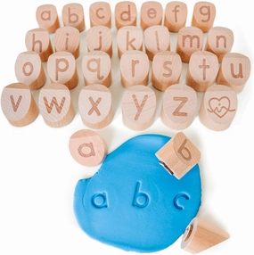 Alphabet Playdough Stamps for Kids - Lowercase Letter Stamp Set - ABC Toddler Clay Dough Stampers