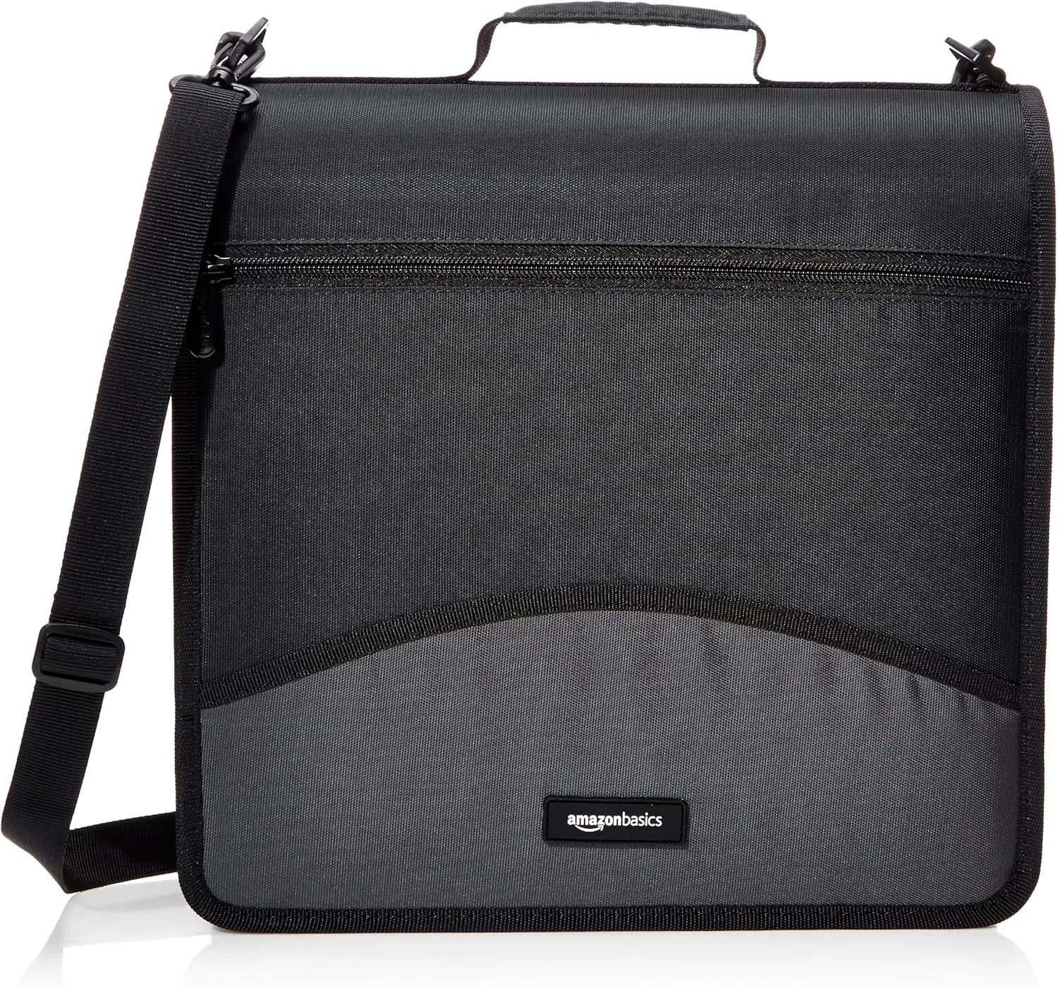 Amazon Basics Durable 3 Ring Binder with Zipper, Sturdy Storage to Keep Documents Organized, 3 inch, Black