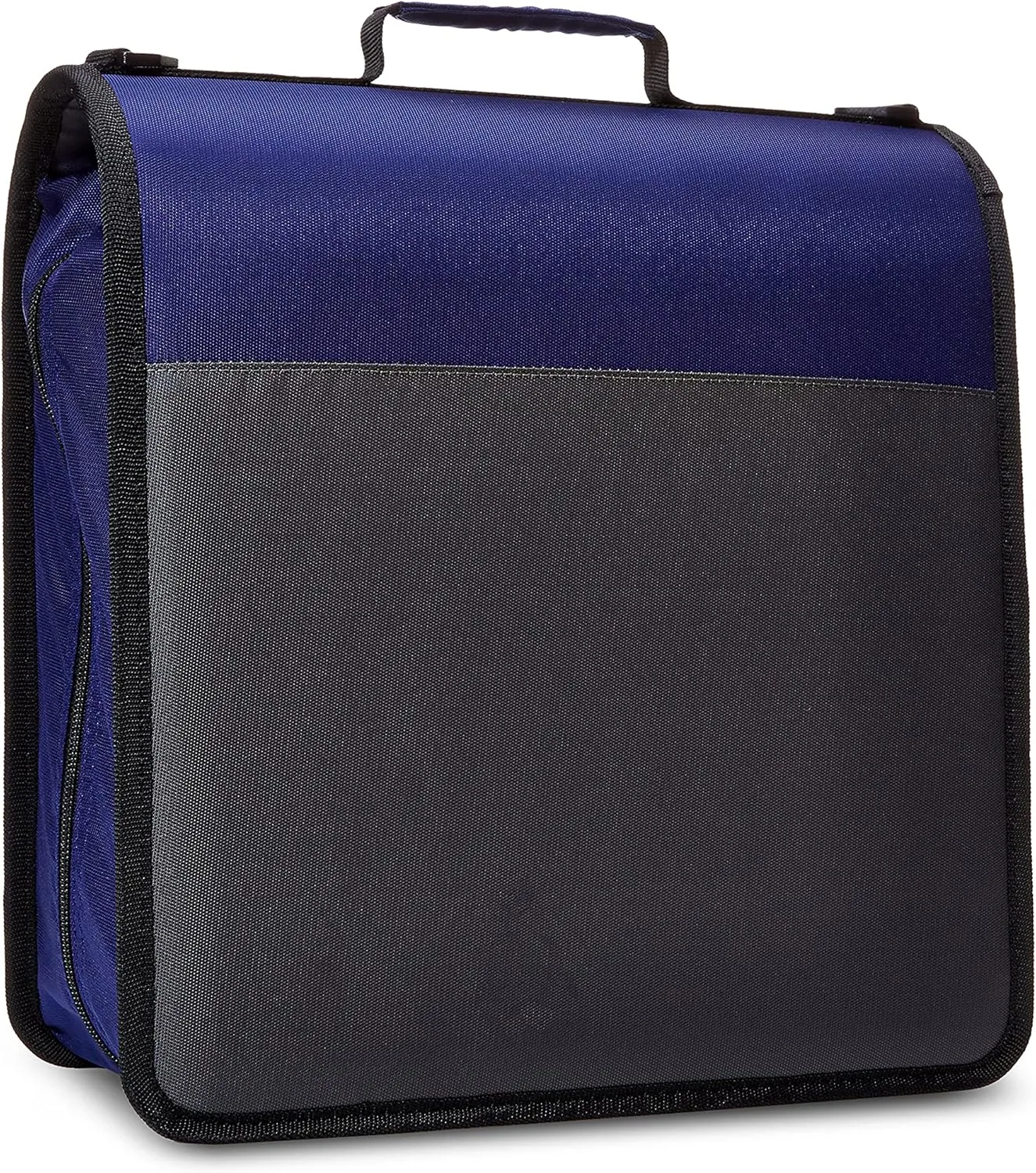 Amazon Basics Durable 3 Ring Zipper Binder for School, O-Ring Closure - Large Capacity, 4 inches, Office, Blue