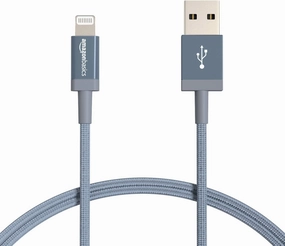 Amazon Basics 2-Pack USB-A to Lightning Charger Cable, Nylon Braided Cord, MFi Certified Charger for Apple iPhone 14 13 12 11 X Xs Pro, Pro Max, Plus, iPad, 3 Foot, Dark Gray