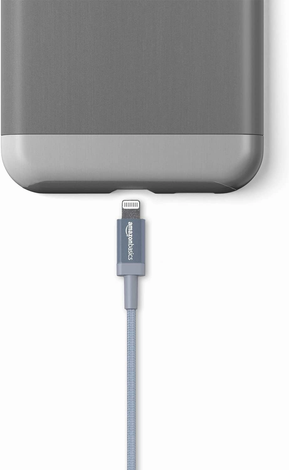 Amazon Basics 2-Pack USB-A to Lightning Charger Cable, Nylon Braided Cord, MFi Certified Charger for Apple iPhone 14 13 12 11 X Xs Pro, Pro Max, Plus, iPad, 3 Foot, Dark Gray