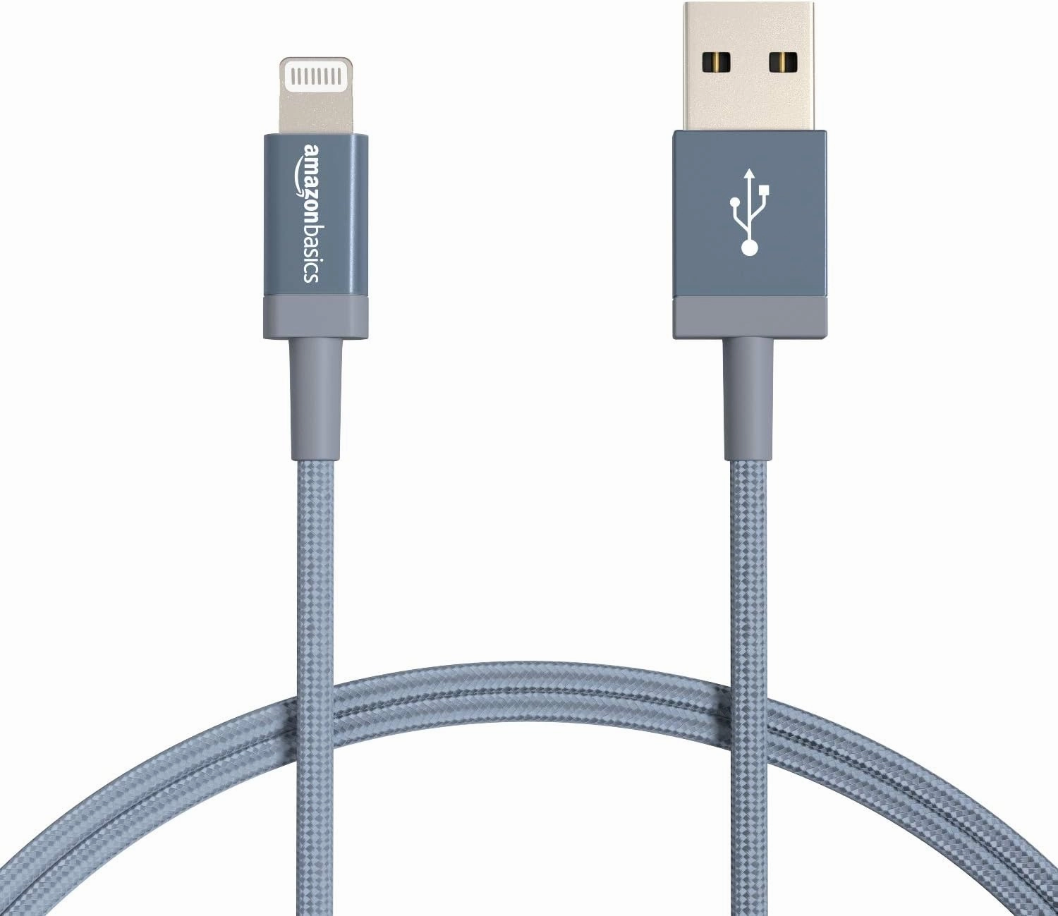Amazon Basics 2-Pack USB-A to Lightning Charger Cable, Nylon Braided Cord, MFi Certified Charger for Apple iPhone 14 13 12 11 X Xs Pro, Pro Max, Plus, iPad, 3 Foot, Dark Gray