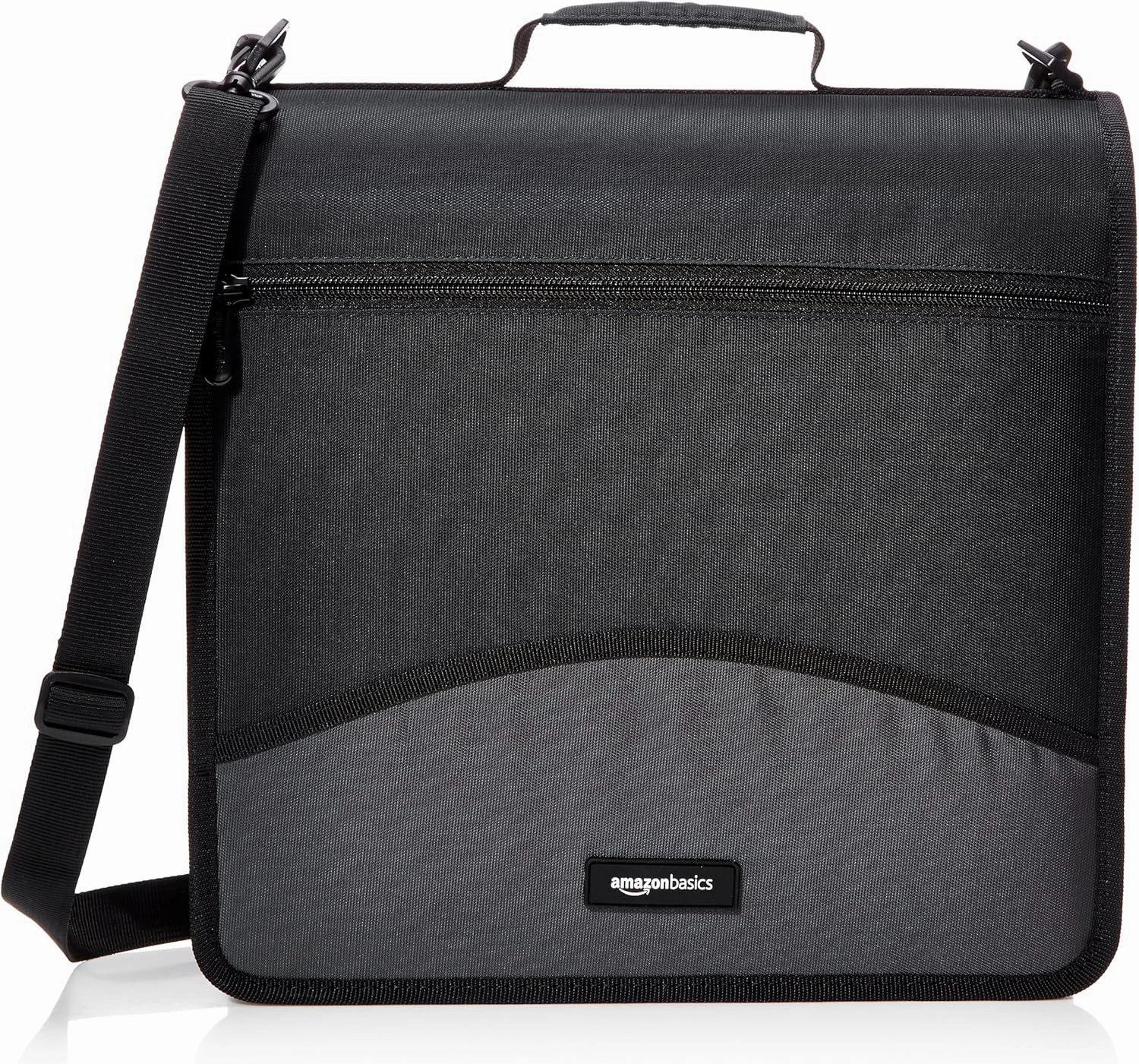 Amazon Basics Durable 3 Ring Binder with Zipper, Sturdy Storage to Keep Documents Organized, 3 inch, Black