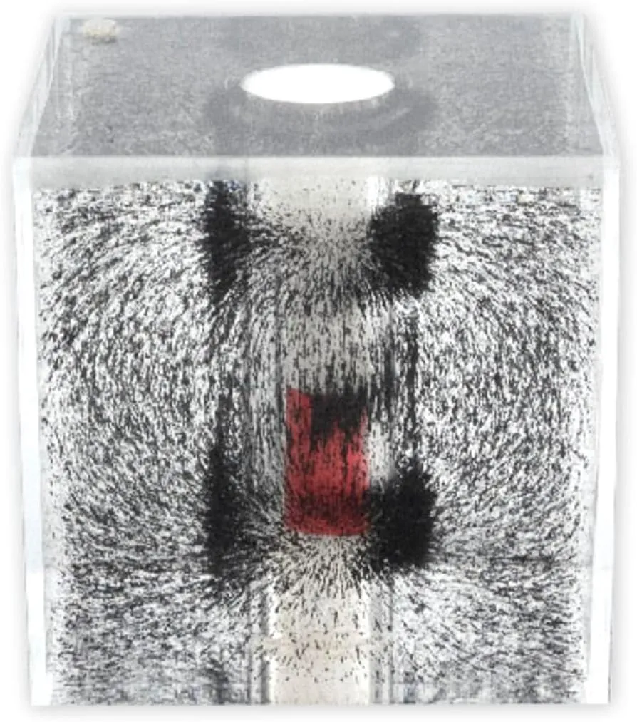 American Scientific Acrylic Cube Magnetic Snow Globe with Iron Filings & Fluid
