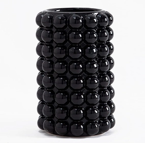 Anding Black Ceramic Vase for Home Decor - Pampas Grass or Boho Style - Modern Decorative Vase - Clay Flowerpot (A9901L Black Big)