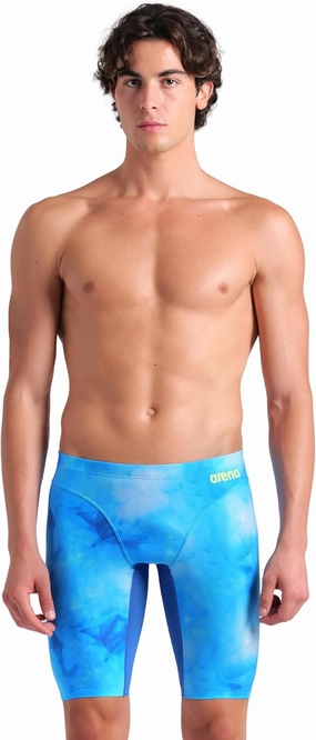 ARENA Men's Performance Tie-dye Swim Jammer Knee-Length Swimsuit Training Bathing Suit