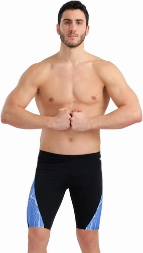 ARENA Performance Men's Marbled Swim Jammer MaxLife Athletic Practice Knee-Length Swimsuit Short Training Bathing Suit