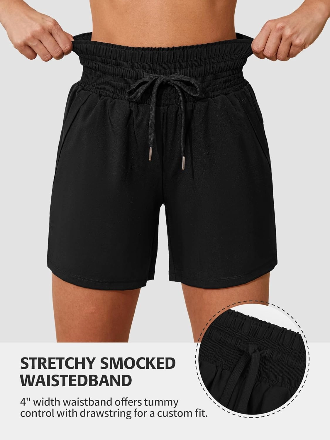 ATTRACO Women's 3" High Waisted Swim Board Shorts Quick Dry Flowy Board Shorts with Pockets