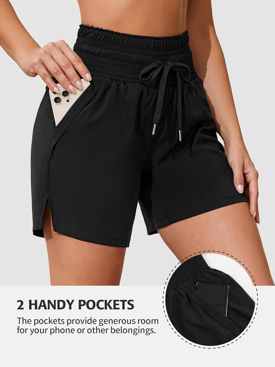 ATTRACO Women's 3" High Waisted Swim Board Shorts Quick Dry Flowy Board Shorts with Pockets