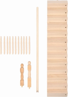ATYHAO Miniature Stairs 1:12 Wooden Handrail DIY Staircase Accessories Steps Model for Micro Landscape Decorations(Left armrest)
