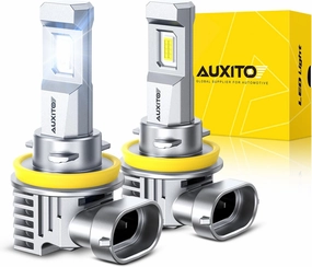 AUXITO H11 Light Bulb, 900% Brightness 6500K H8 H9 Bulbs 1:1 Mini Size, Plug-N-Play, IP68 Waterproof, Pack of 2