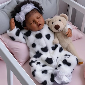 BABESIDE Lifelike Reborn Baby Dolls Black Girl - 20 Inch Soft Feeling Realistic-Newborn Baby Dolls Cute Real Life Baby Doll with Gift Box for Kids Age 3 