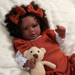 BABESIDE Lifelike Reborn Baby Dolls Black Girl - 20 Inch Soft Feeling Realistic-Newborn Baby Dolls Cute Real Life Baby Doll with Gift Box for Kids Age 3 