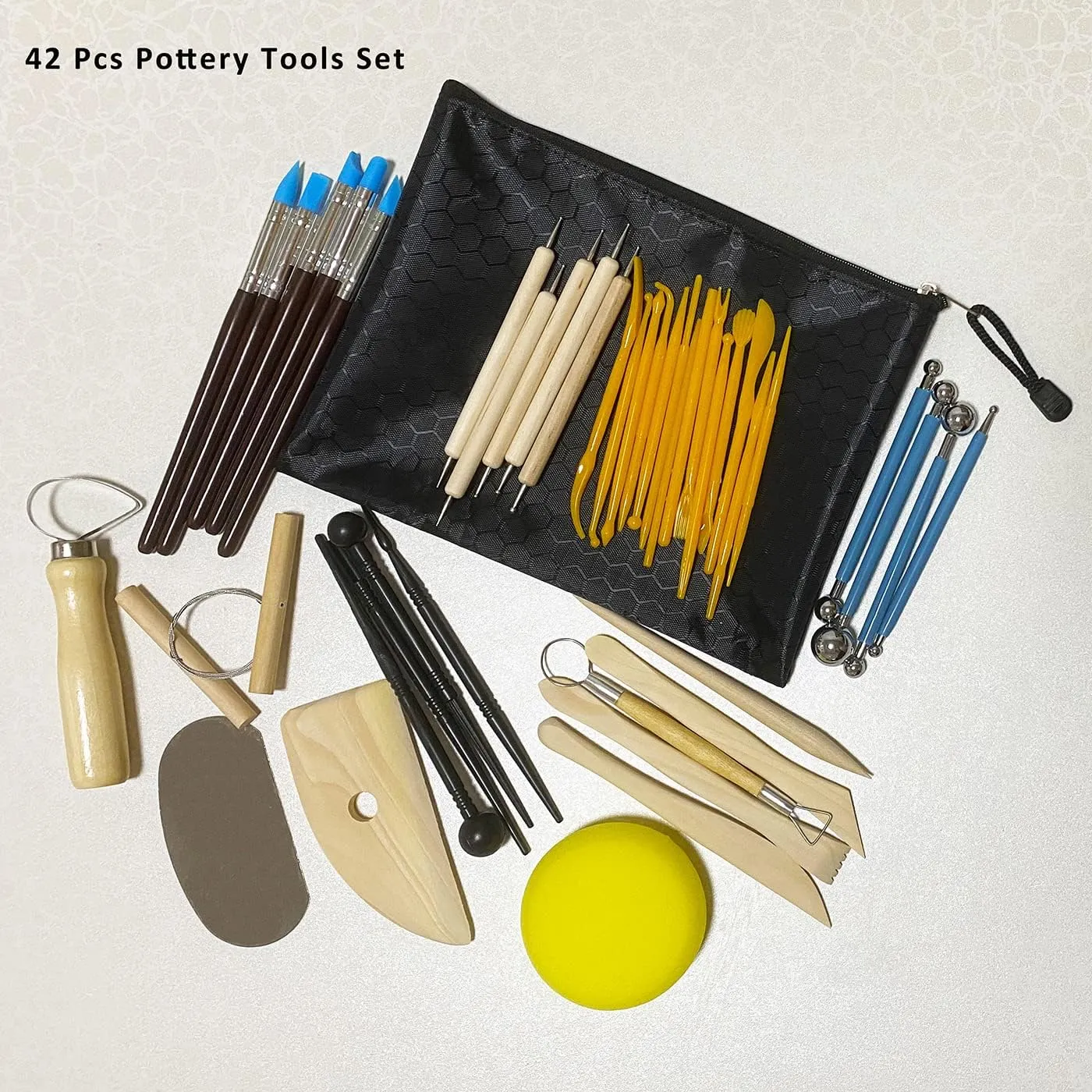 Baking Clay Air Dry Clay 10 LBs with 42 Pcs set Pottery Clay Tools Set for Hand Modeling and Throwing, Non-Toxic (Terra Cotta & Kit)