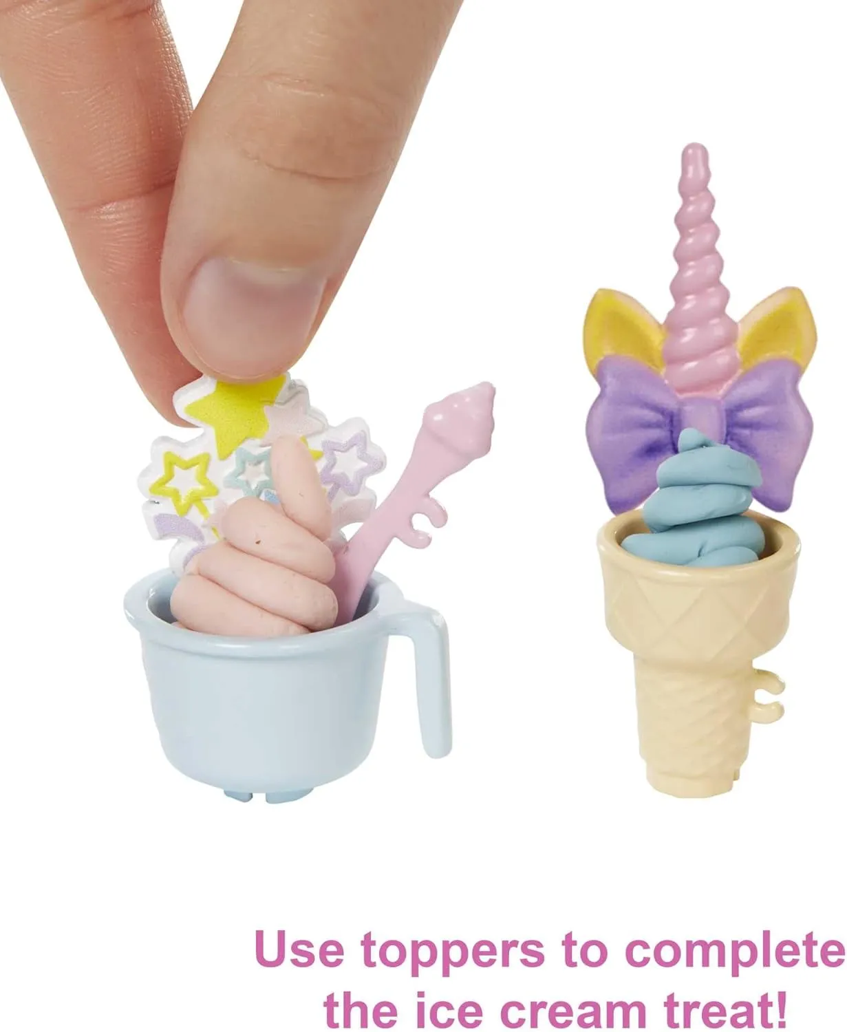 Barbie Careers Playset, Ice Cream Shop Set with Blonde Fashion Doll, Ice Cream Machine, Molds, Dough & Accessories