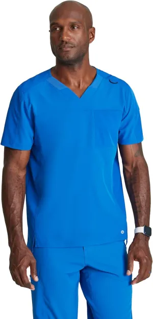 BARCO One Velocity Scrub Top for Men - V-Neck Medical Top, Eco-Friendly Fabric, 4-Way Stretch Men's Scrub Top
