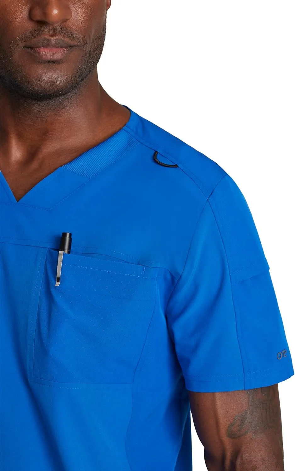 BARCO One Velocity Scrub Top for Men - V-Neck Medical Top, Eco-Friendly Fabric, 4-Way Stretch Men's Scrub Top