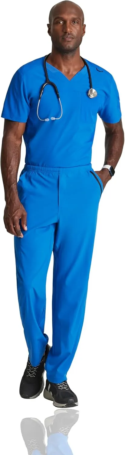 BARCO One Velocity Scrub Top for Men - V-Neck Medical Top, Eco-Friendly Fabric, 4-Way Stretch Men's Scrub Top
