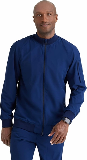 BARCO One Amplify Scrub Warm-Up Jacket for Men - Front Closure Medical Jacket, 4-Way Stretch Men's Warm-Up