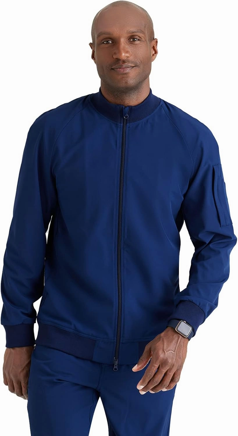 BARCO One Amplify Scrub Warm-Up Jacket for Men - Front Closure Medical Jacket, 4-Way Stretch Men's Warm-Up