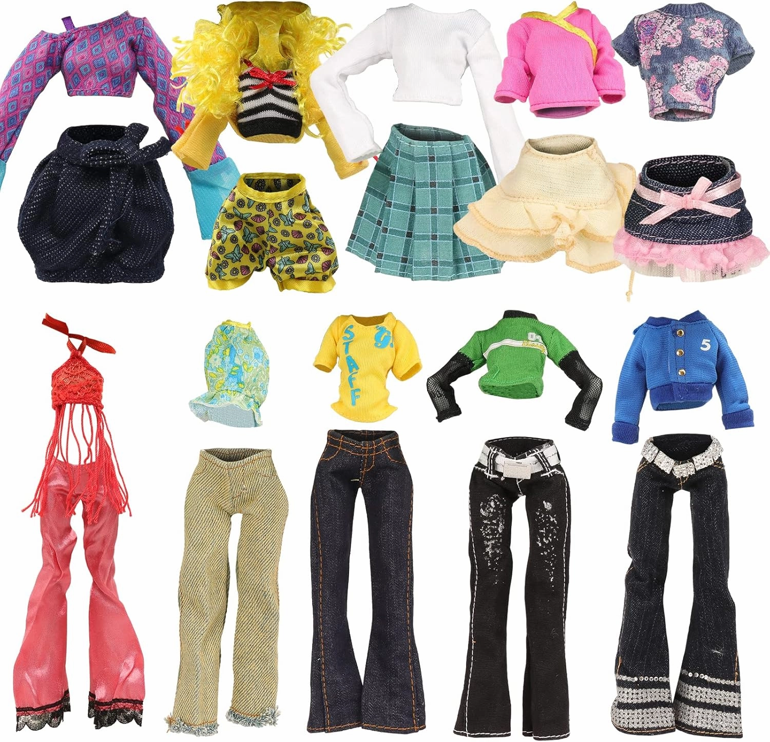 BARWA 10 Sets Doll Clothes for 11 inch Monster Girl Doll Fashion Outfits Casual Tops Pants