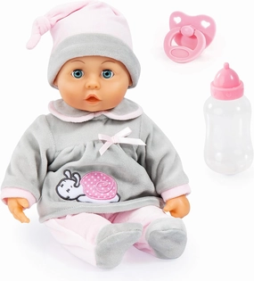 Bayer Design First Words 15" Baby Doll in Grey