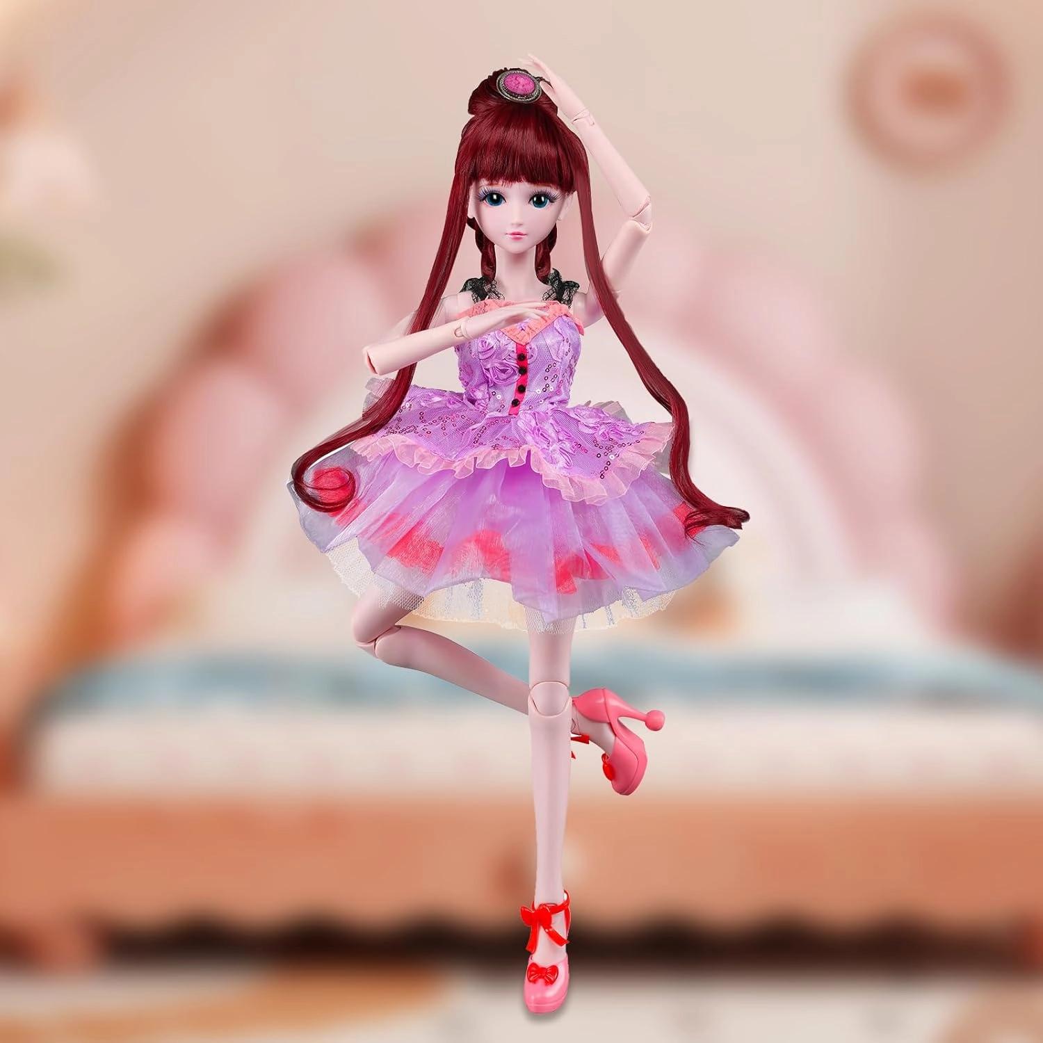 BDJ Fashion Doll,Cute Dolls, 24.8 Inches, 19 Movable Joints, Long-haired,Great Gift for Kids 3 ,Headdress and Clothing Accessories, Sparkling, Birthday Gift