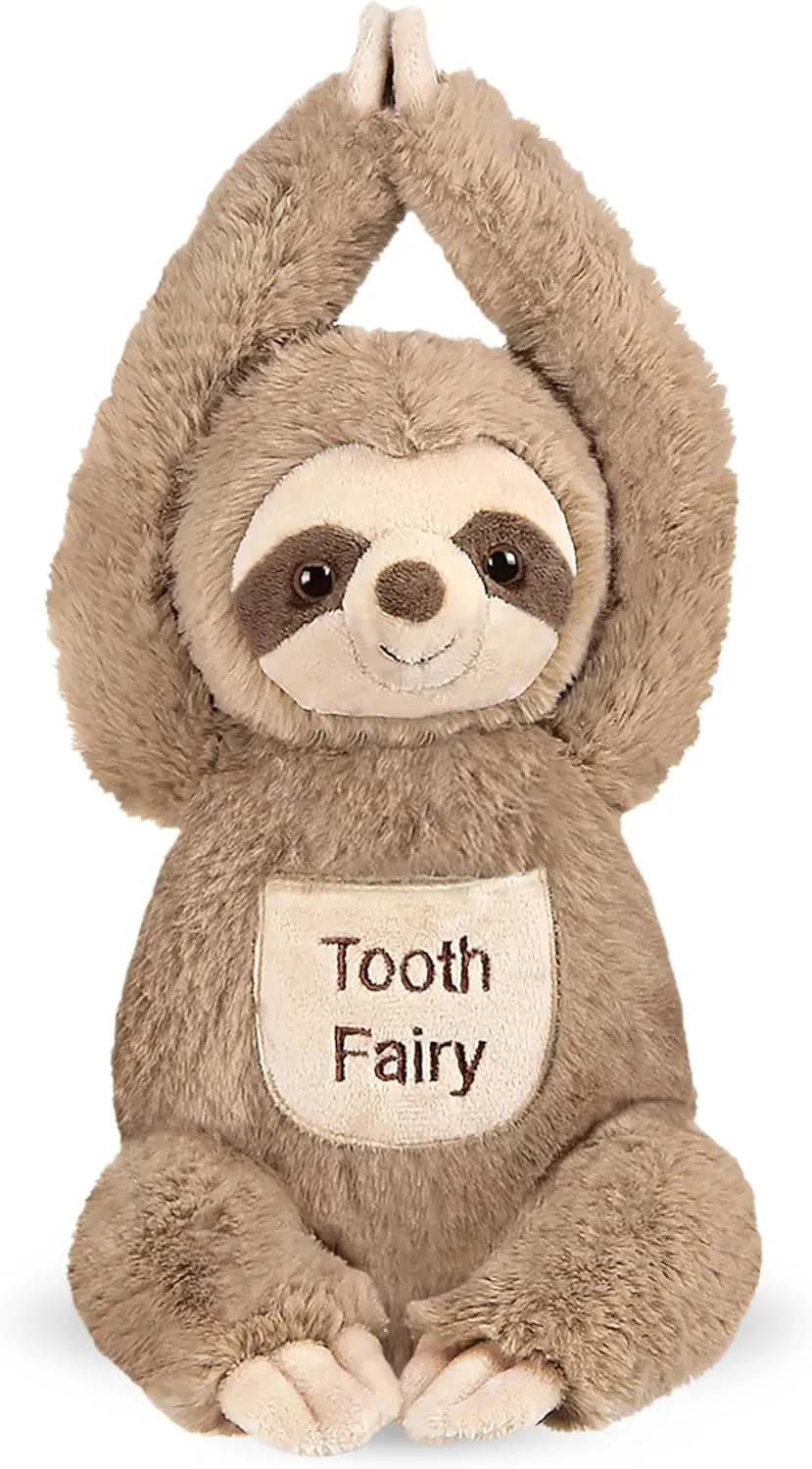 Bearington Lil' Sammy Plush Sloth Tooth Fairy Stuffed Animal, 12 Inch