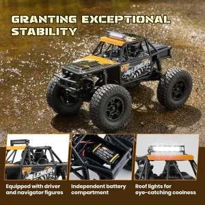 BEEZRC FMS 1/24 RC Crawler Lemur RTR FCX24 4WD 2.4GHz RC Rock Truck Offroad Mini Model Car Hobby Grade Remote Control Car with LED Lights (Orange) FMS12404RTROR