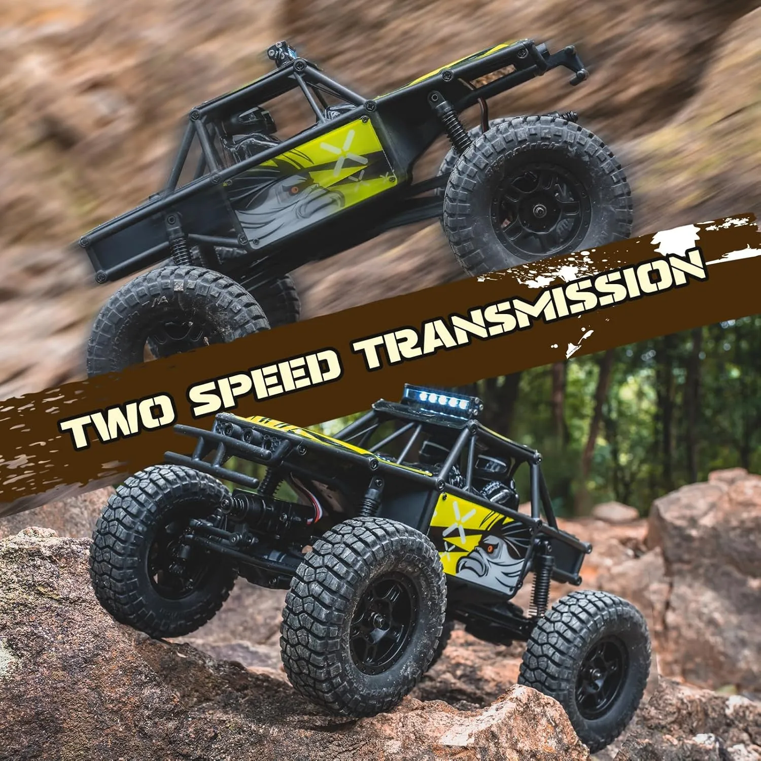 BEEZRC FMS 1/24 RC Crawler Lemur RTR FCX24 4WD 2.4GHz RC Rock Truck Offroad Mini Model Car Hobby Grade Remote Control Car with LED Lights (Orange) FMS12404RTROR