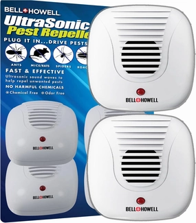 Bell   Howell Ultrasonic Pest Repeller Home Kit (Pack of 2), Ultrasonic Pest Repeller, Pest Repellent for Home, Bedroom, Office, Kitchen, Warehouse, Hotel, Safe for Human and Pet