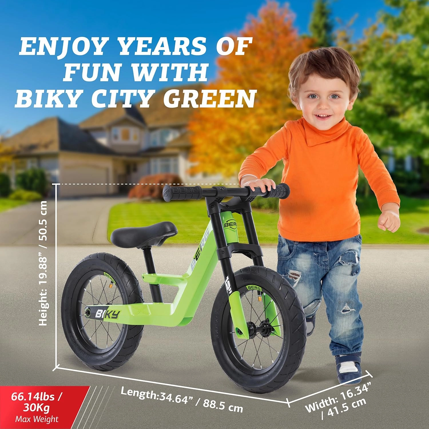 BERG Biky - Balance Bike - Lightweight Toddler Bike - Easy to Use Mini Bike - Ages 2-5 Years