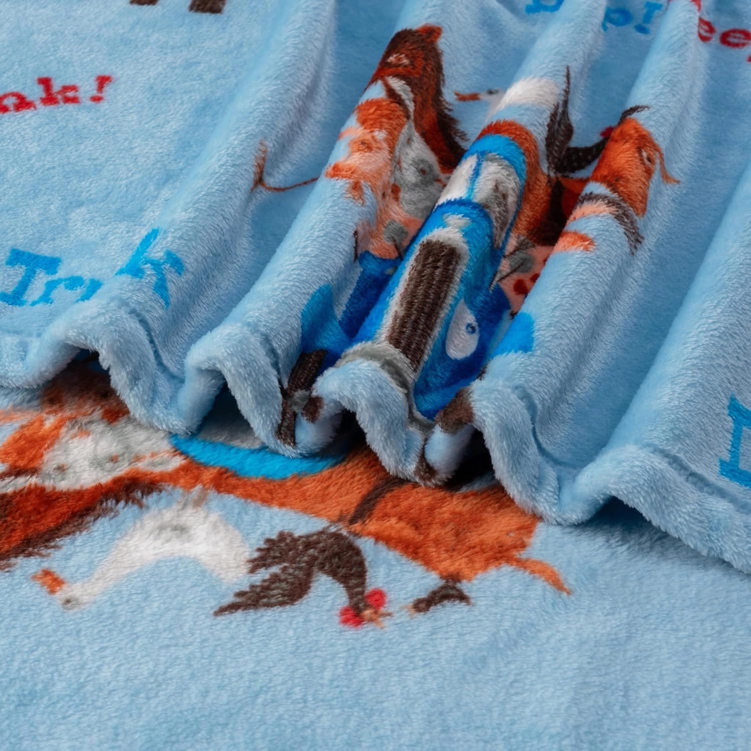 Berkshire Blanket - Lovely Little Blue Truck-Themed Kids Throw Made with Signature VelvetLoft Fabric, Pet-Friendly and Cozy Throw, 50 in x 60 in, Beep Beep Truck Blue