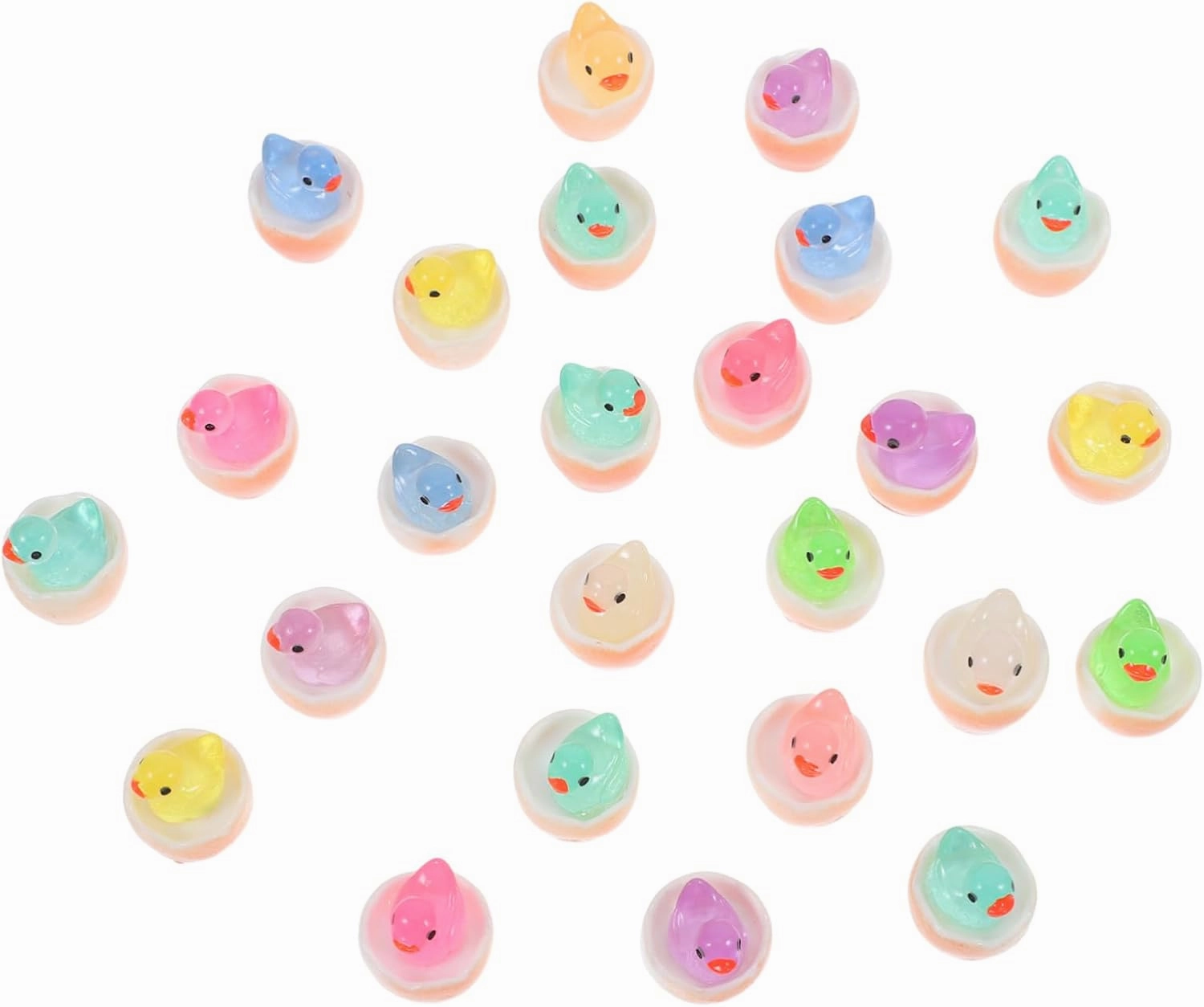 BESPORTBLE 50pcs Miniature Glow-in-The-Dark Ducks for Fairy Garden Dollhouse Holiday Decor