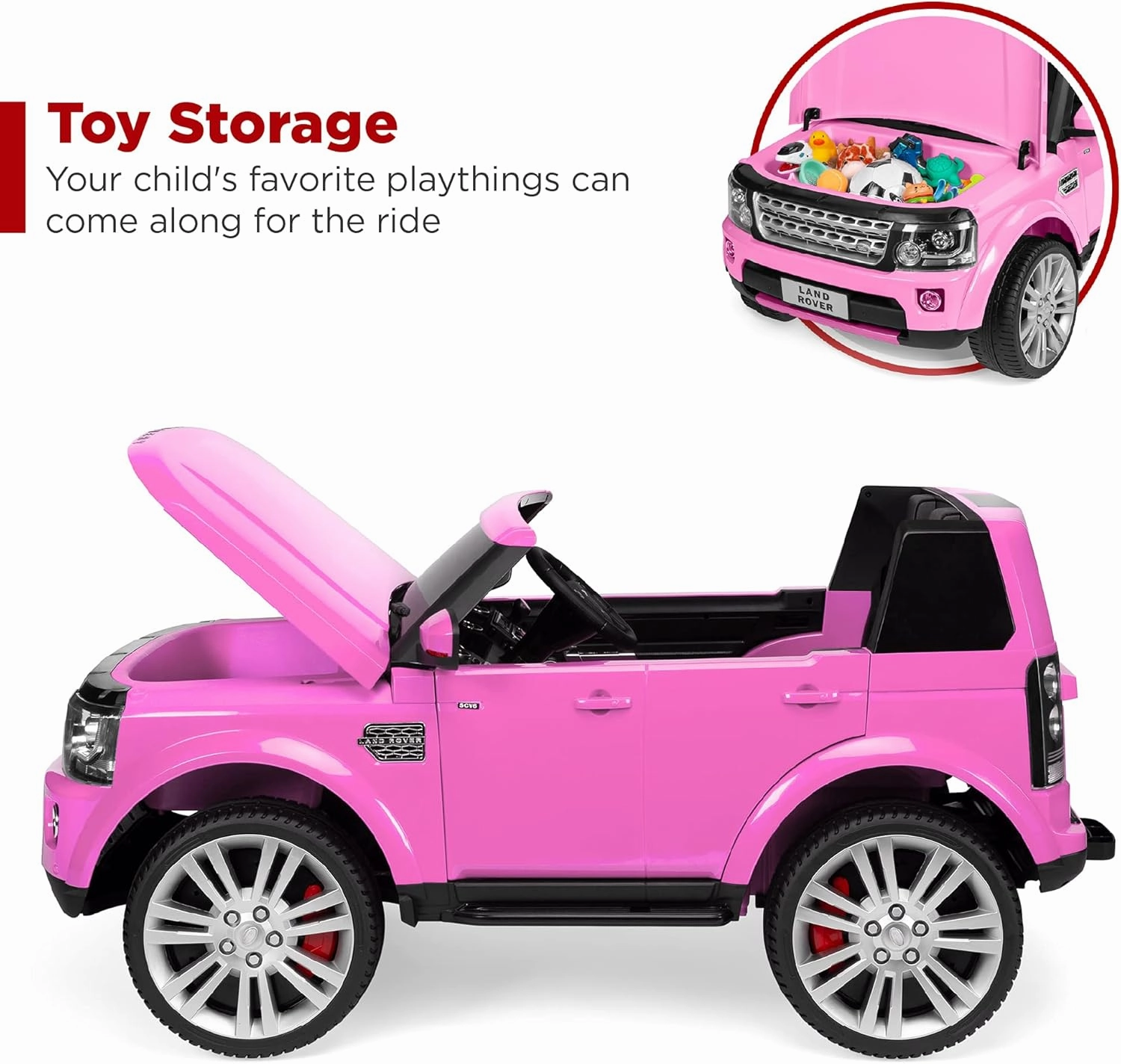 Best Choice Products 12V 3.7 MPH 2-Seater Licensed Land Rover Ride On Car Toy w/Parent Remote Control, MP3 Player - Pink