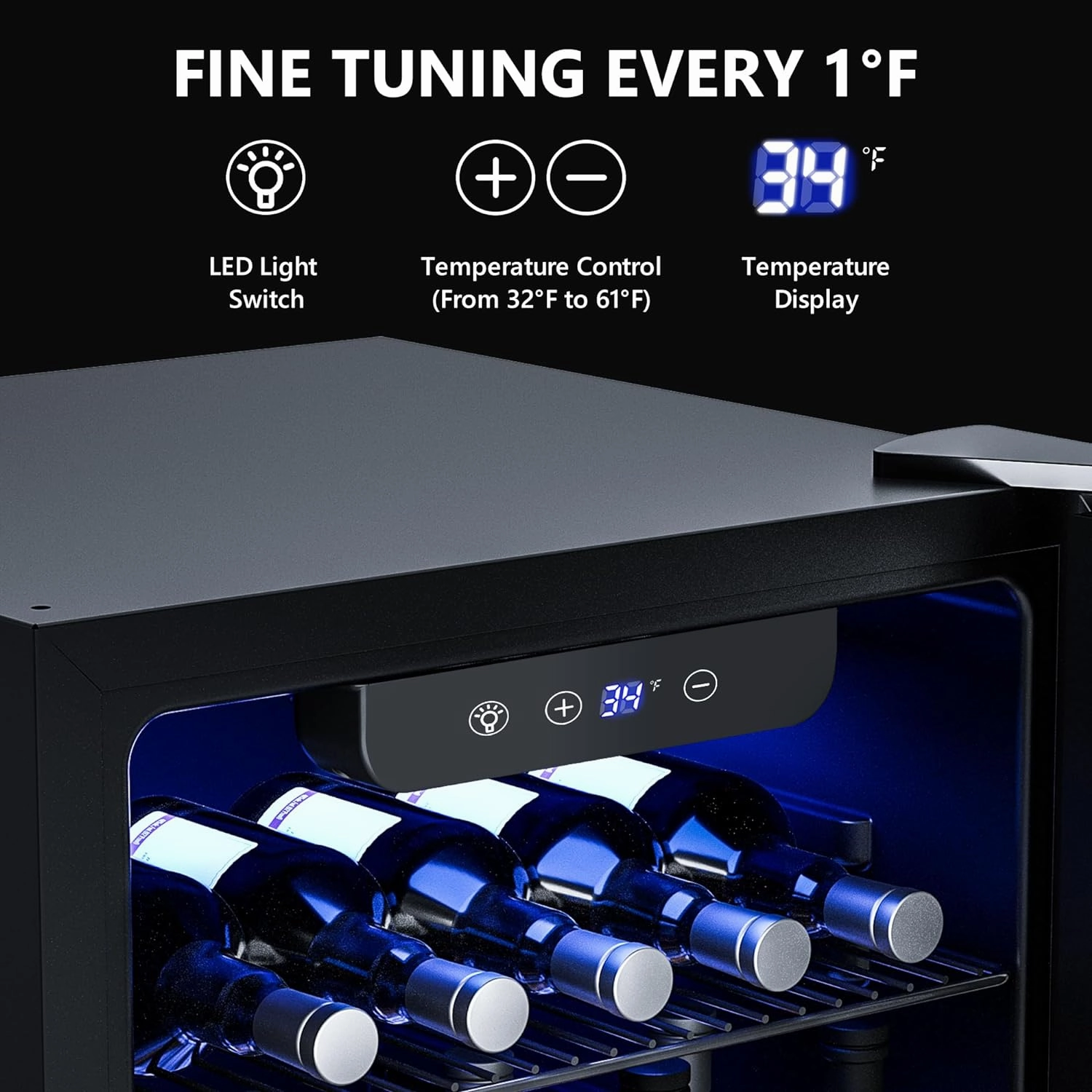 Beverage Refrigerator Cooler - 126 Can Mini Fridge with Glass Door for Soda Beer, Wine, Beverage Cooler for Home, Office, Bar with Adjustable Removable Shelves, Black