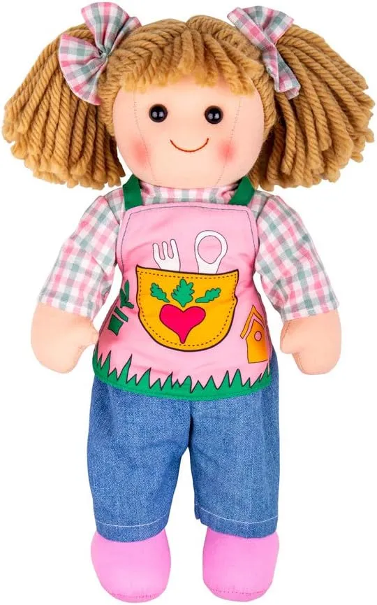 Bigjigs Toys Elsie Rag Doll - Medium Ragdoll, Soft Dolls for 1 Year Olds, Ideal First Doll, Baby Soft Toys, Plush Boy Bigjigs Doll, Toddler and Baby Toys